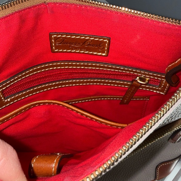 Dooney & Bourke Pebble Grain Gray / Taupe Shoulder Bag EUC - Picture 8 of 10